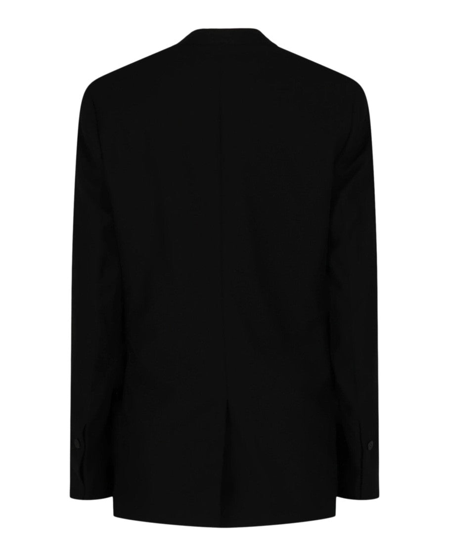 Ferragamo Tailored Single-Breasted Virgin Wool Blazer With Melton-Lined Collar
