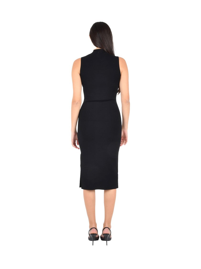 Pennyblack High-Neck Midi Dress With Tone-On-Tone Embroidery