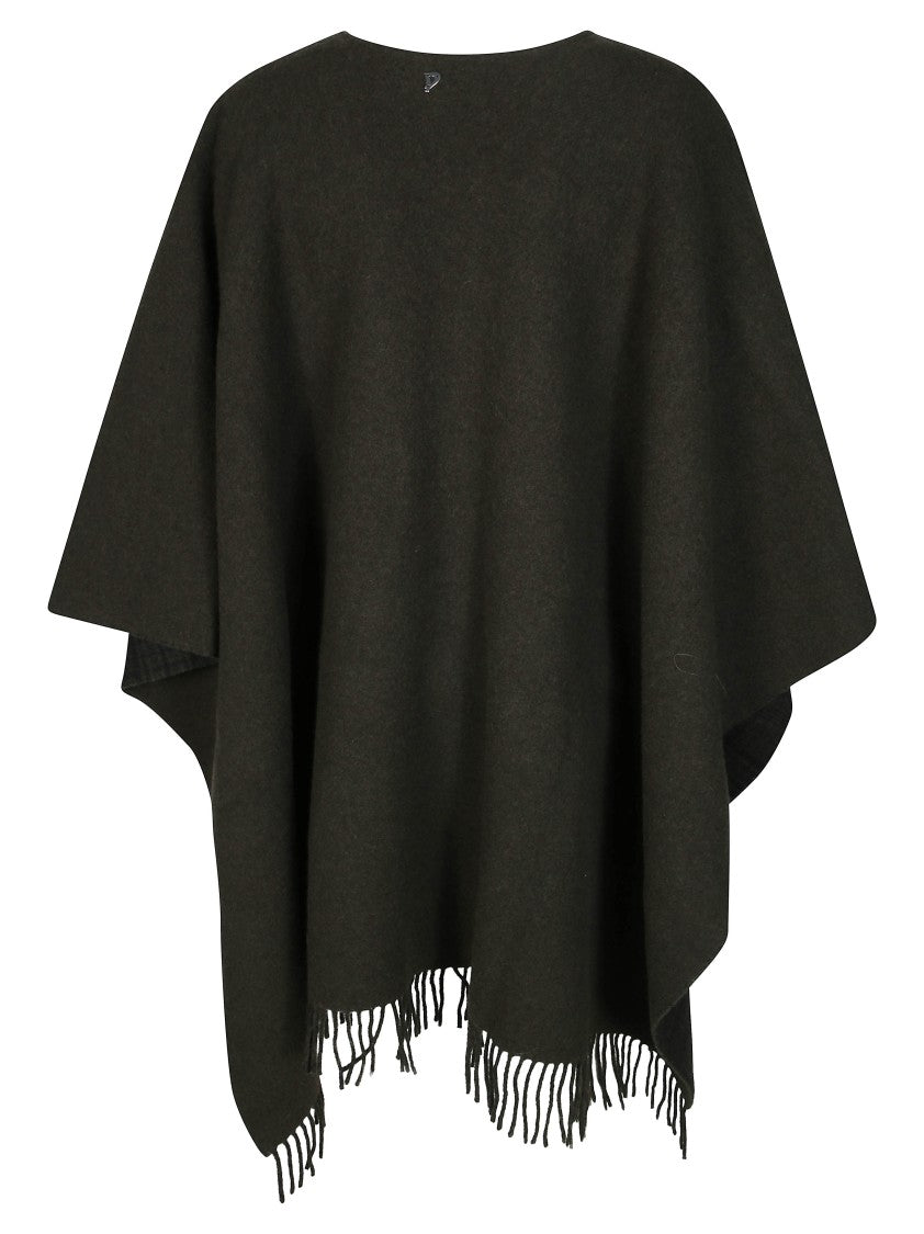 Dondup Asymmetrical Fringed Wool-Blend Cape