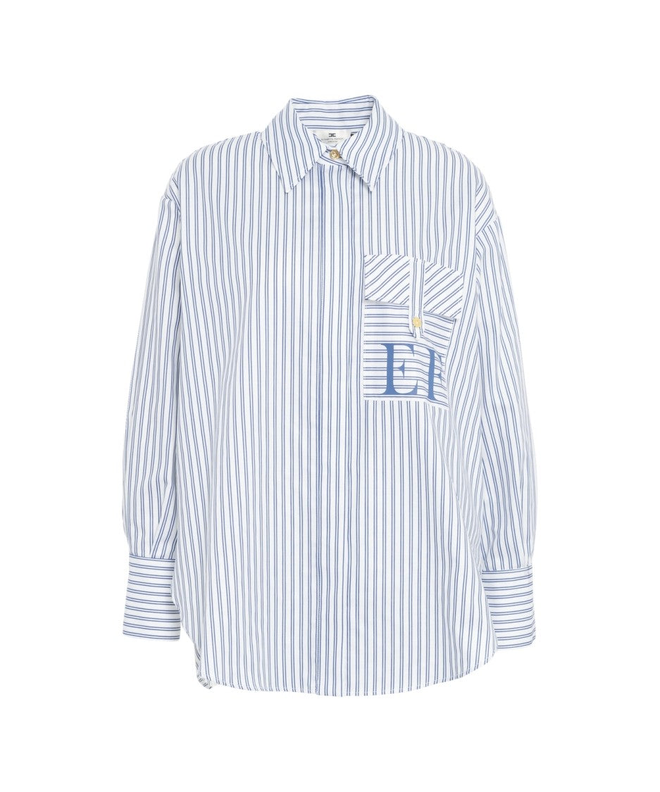 Elisabetta Franchi Striped Shirt With Logo