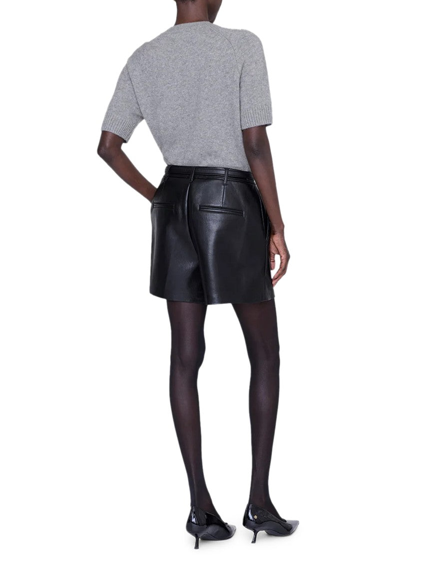 Anine Bing Tailored Leather Shorts With Structured Design