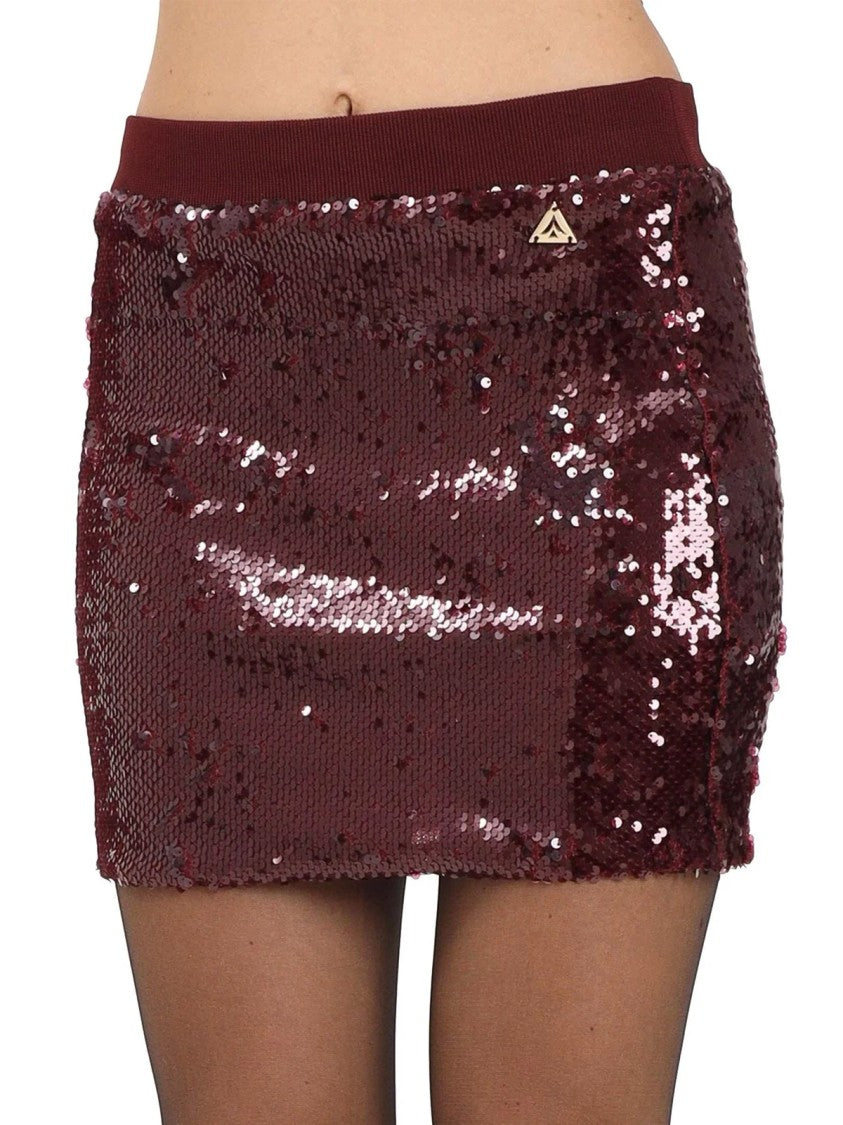 Akep Sequin-Embellished Mini Skirt With Stretchy Waistband
