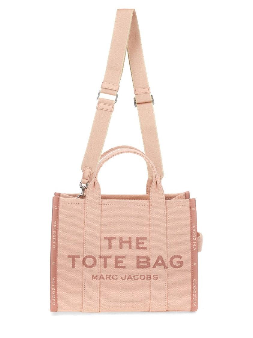 Marc Jacobs Black Cotton Blend Medium Logo Tote Bag