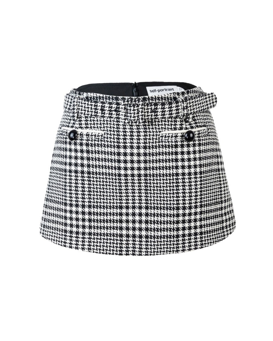 Self-Portrait Mini Houndstooth Skirt