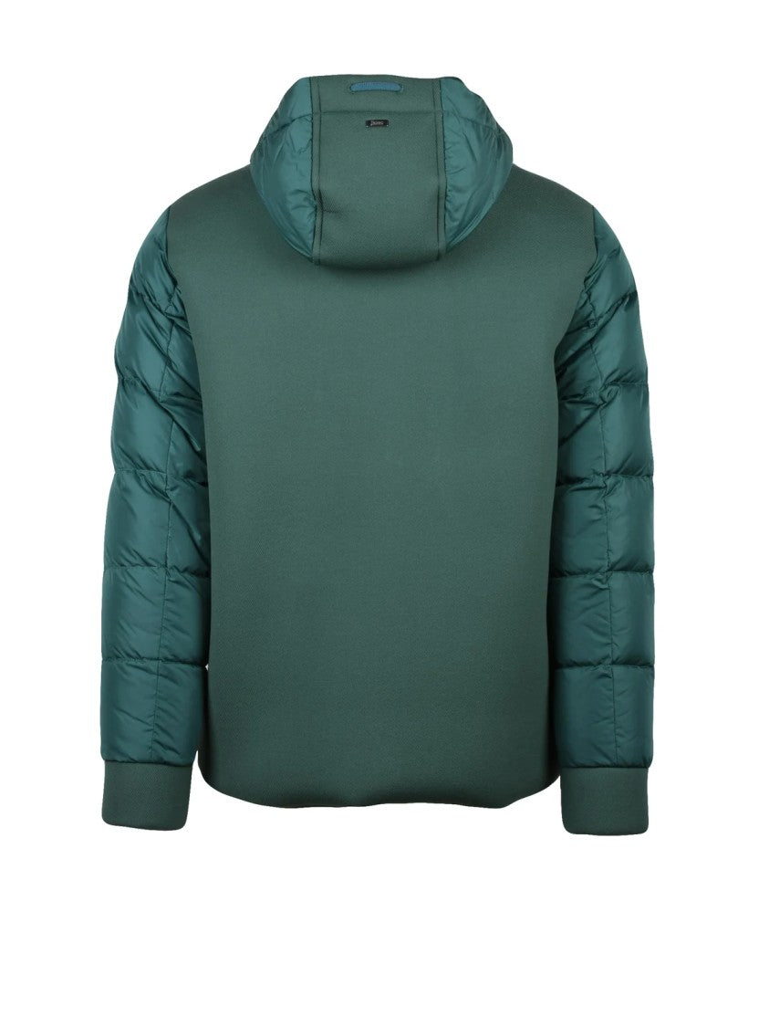 Herno Bottle Green Quilted Polyamide Down Jacket