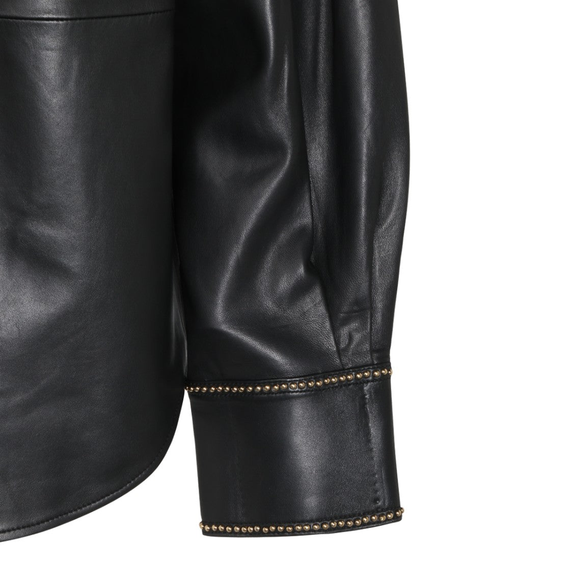 Blumarine Black Studded Leather Shirt