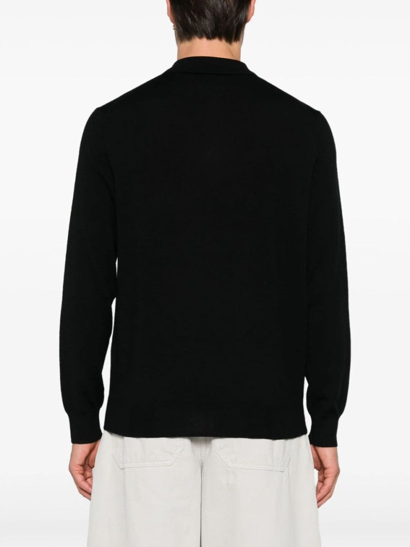 Polo Ralph Lauren Long-Sleeved Knit Polo Sweater In Combed Wool