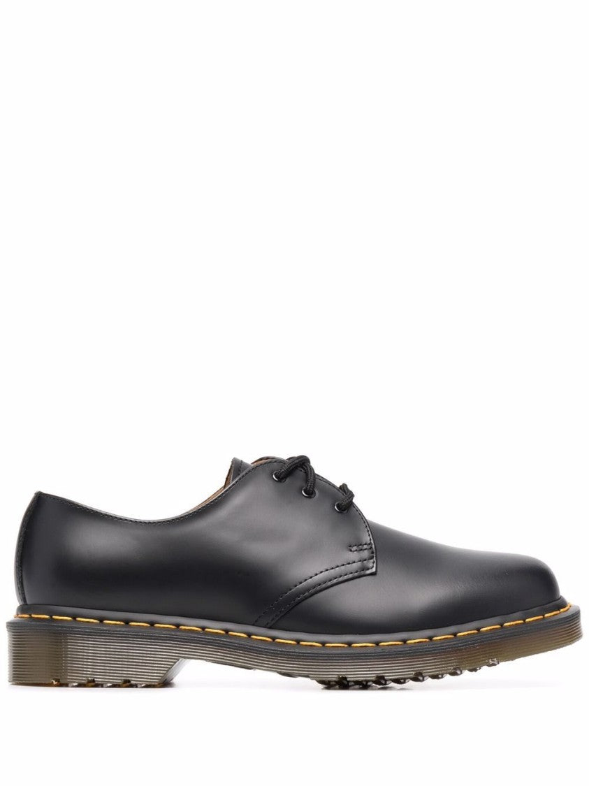 Dr. Martens Low Lace-Up Shoes In Smooth Black Leather