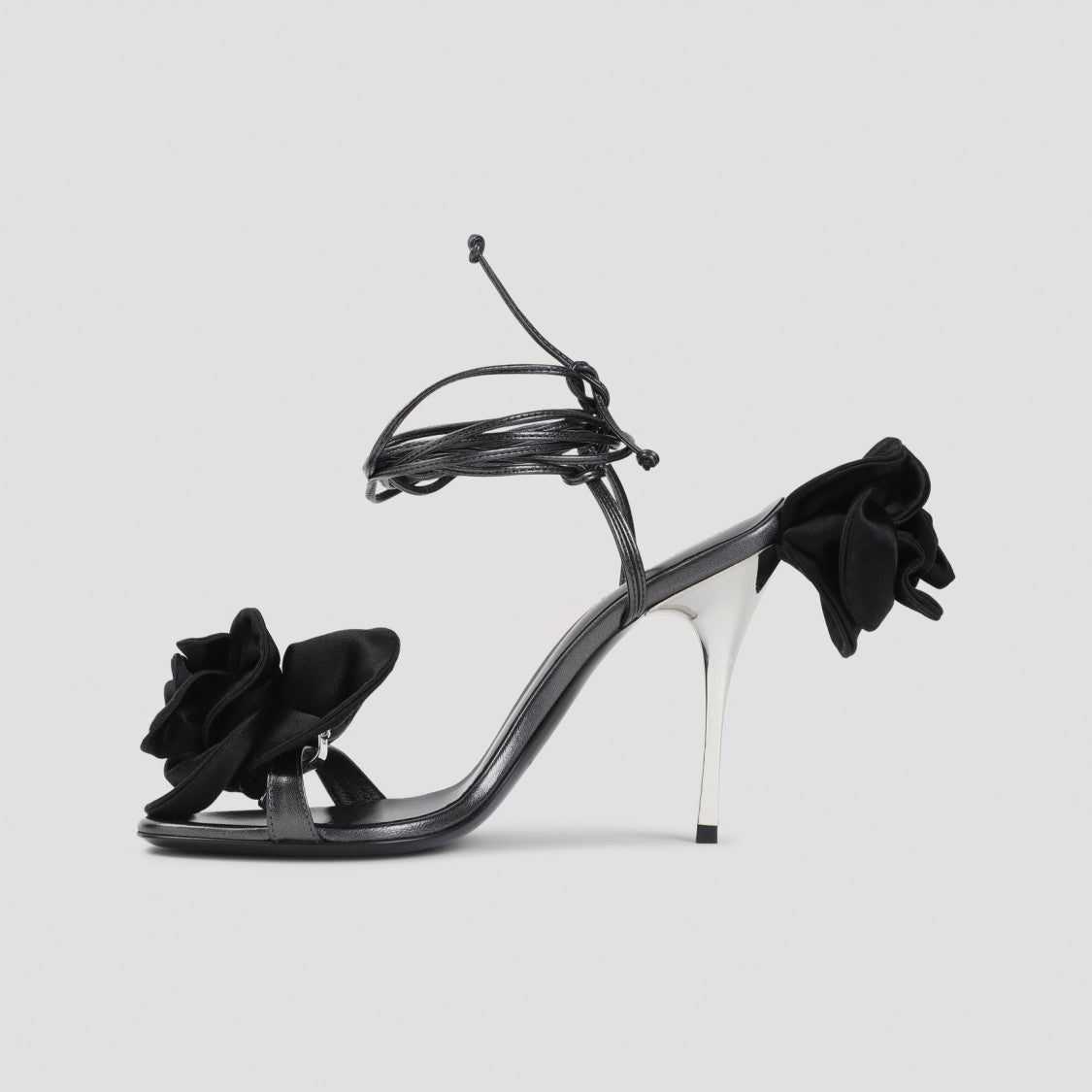 Magda Butrym Black Calf Leather Flower Shoes