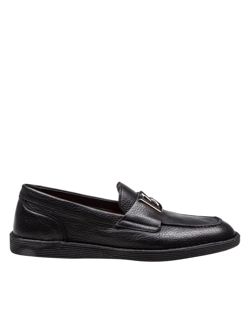 Dolce & Gabbana Black Soft Leather Loafers