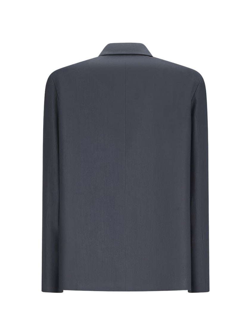 Lardini Grey Casual Patch Pockets Shirt