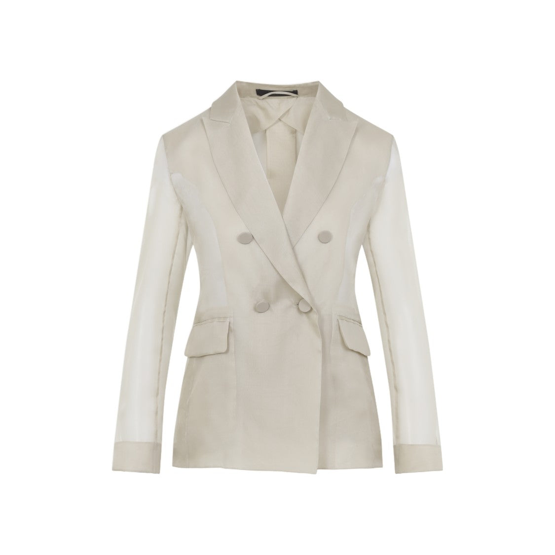 Max Mara Double-Breasted Silk Blazer With Peak Lapels