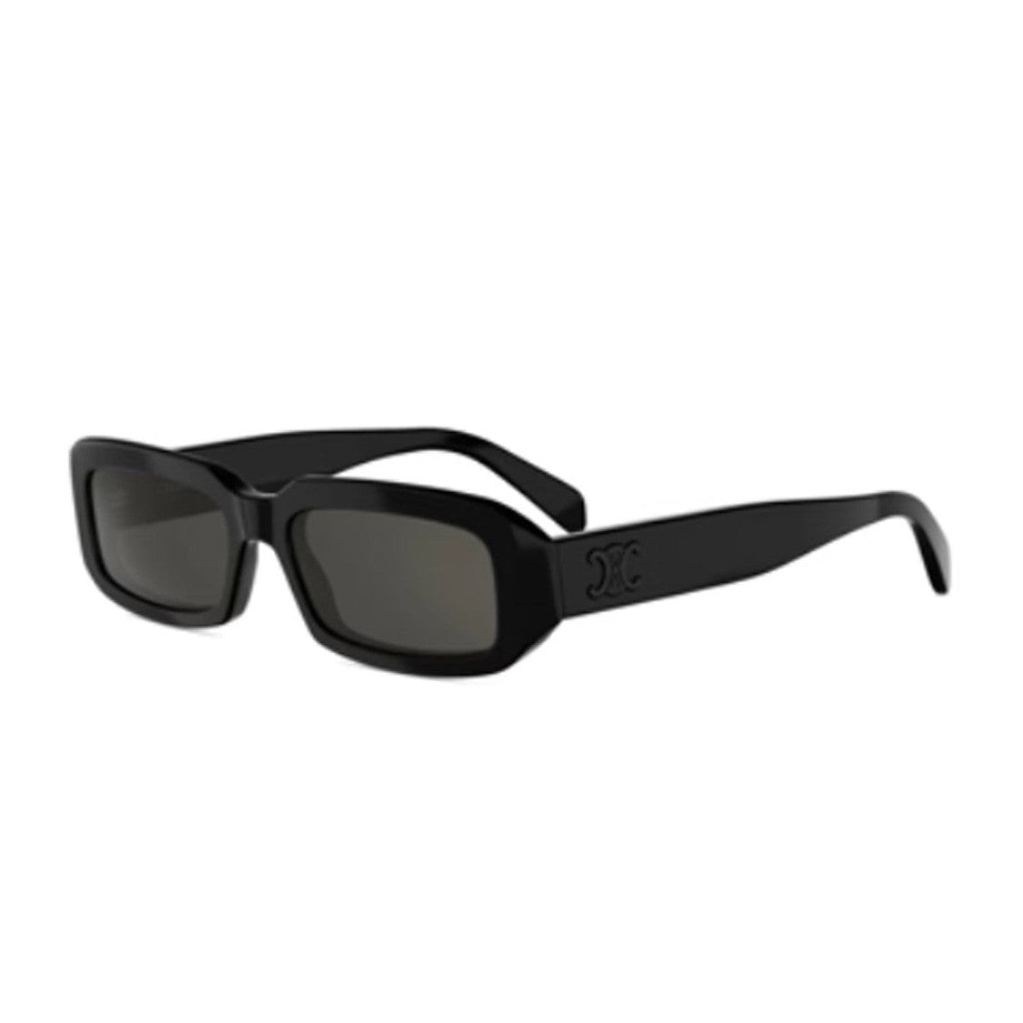 Celine Black Triomphe Acetate Rectangular Sunglasses