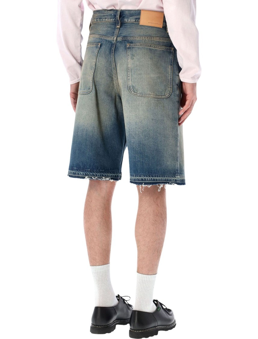 Sunflower Super Wide Cross Hatch Repaired Shorts