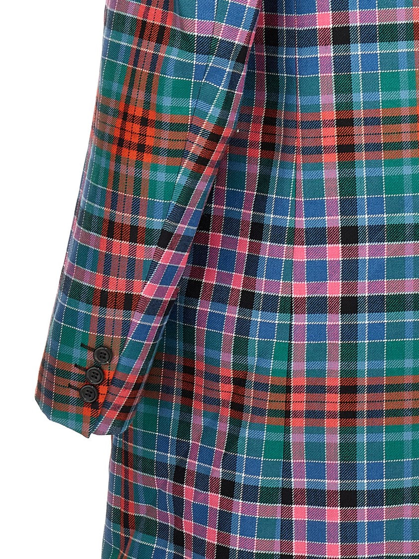Comme Des Garçons Check-Patterned Wool Coat