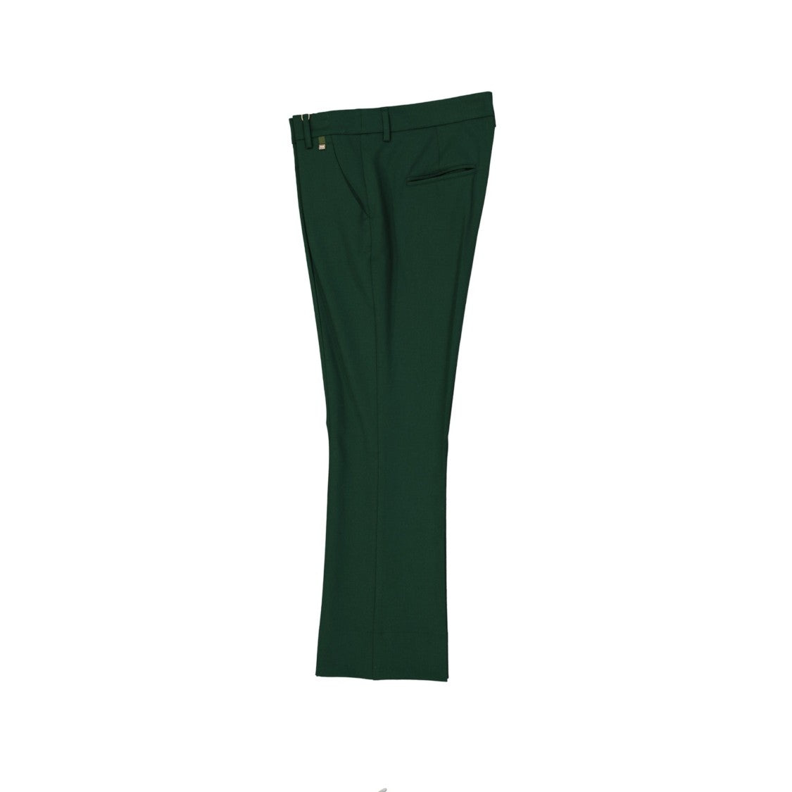 Herno Cropped Tailored Trousers In Deep Green Wool Blend