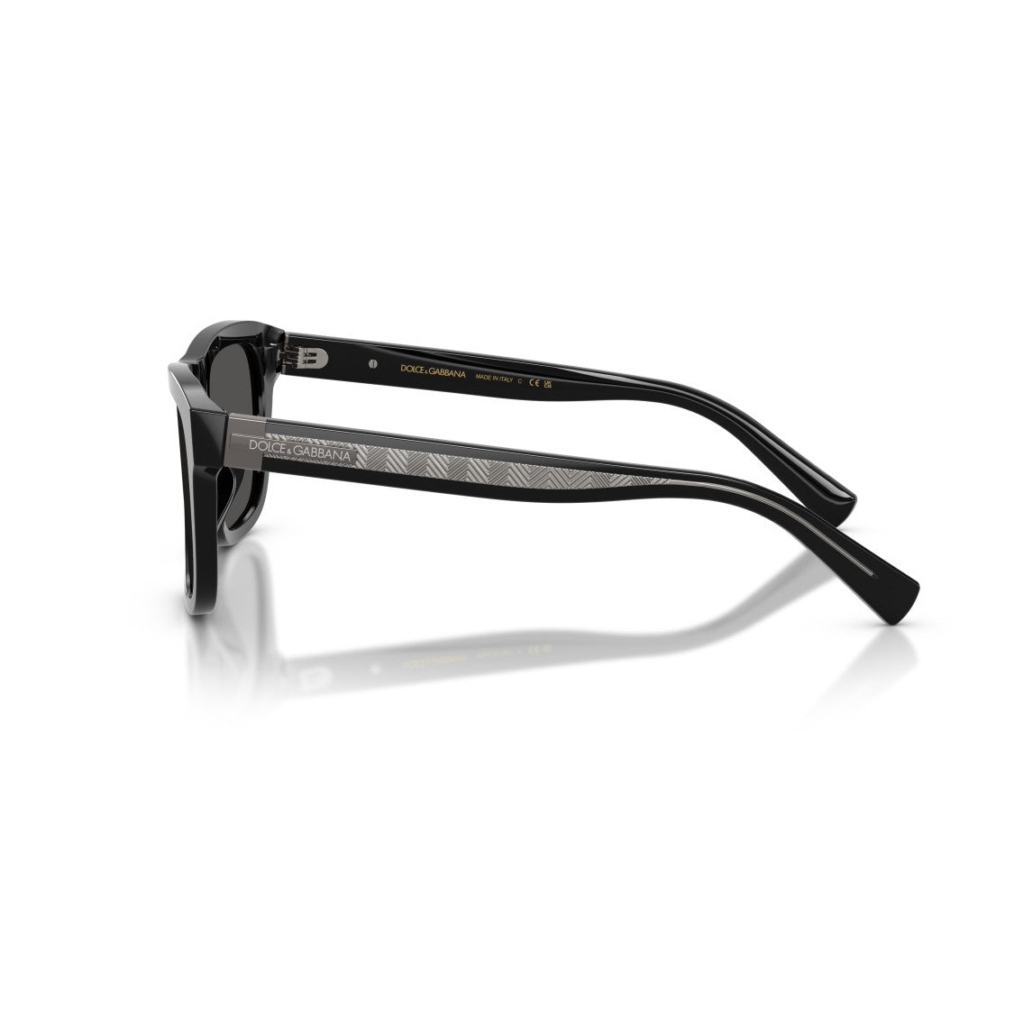 Dolce & Gabbana Bold Rectangular Frame Sunglasses With Textured Temples