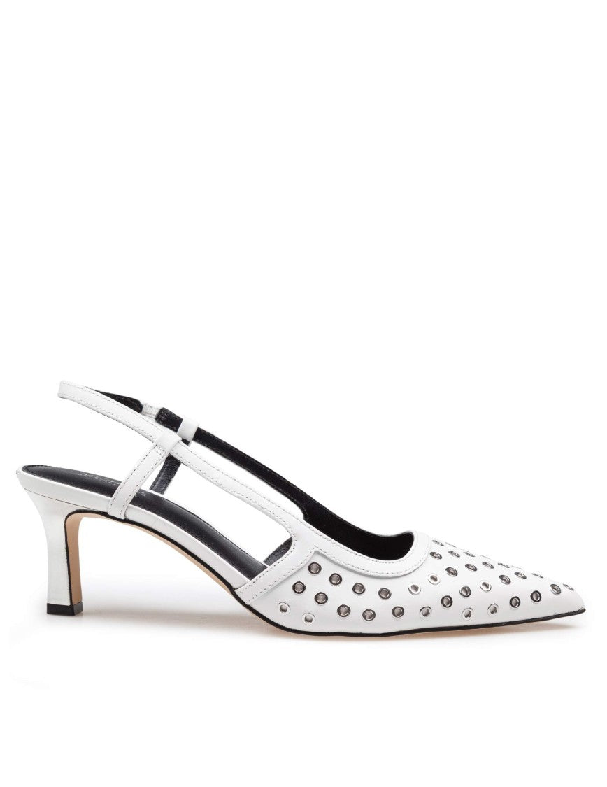 Michael Kors Alora Slingback In White Leather