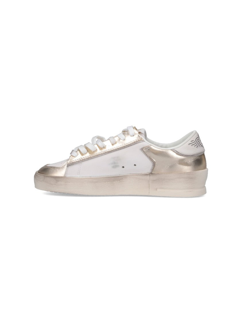 Golden Goose White Stardan Calf Leather Round-Toe Sneakers