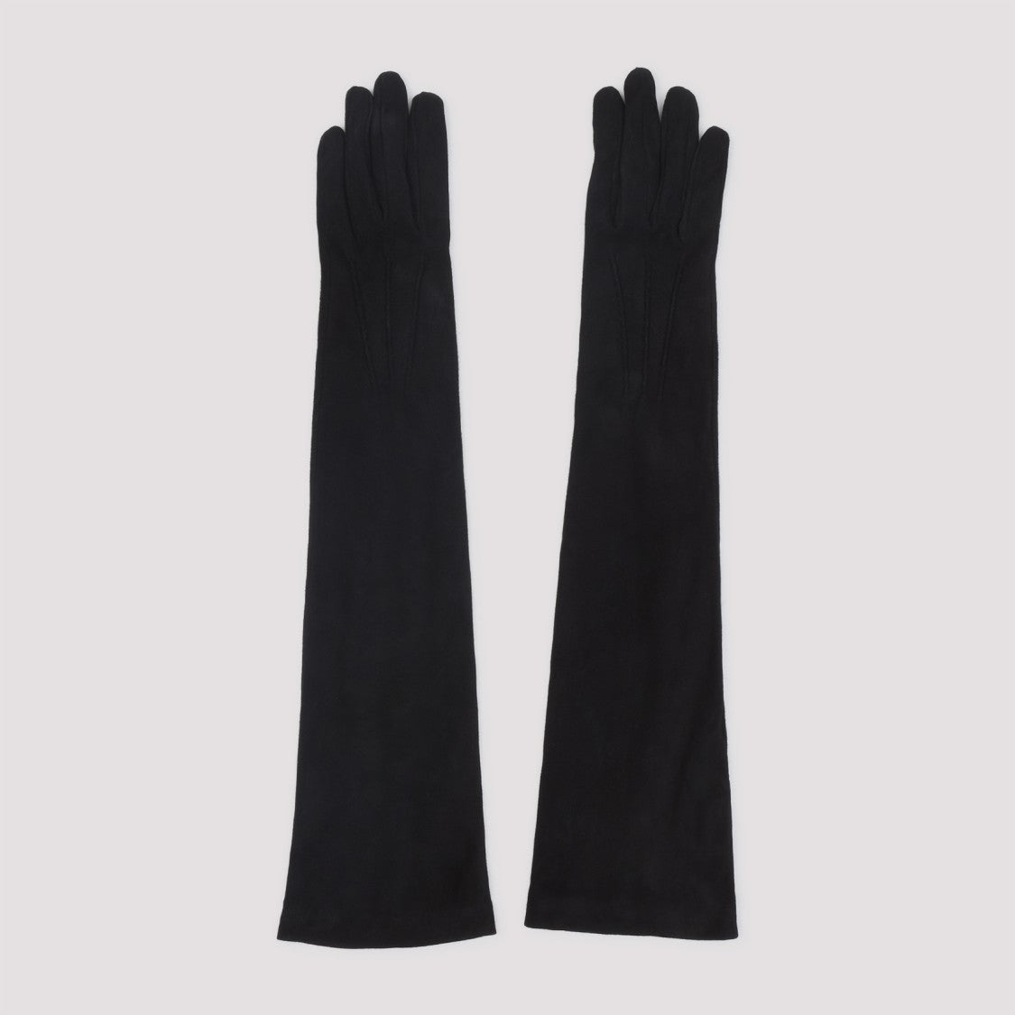 Giorgio Armani Elongated Black Lamb Leather Gloves