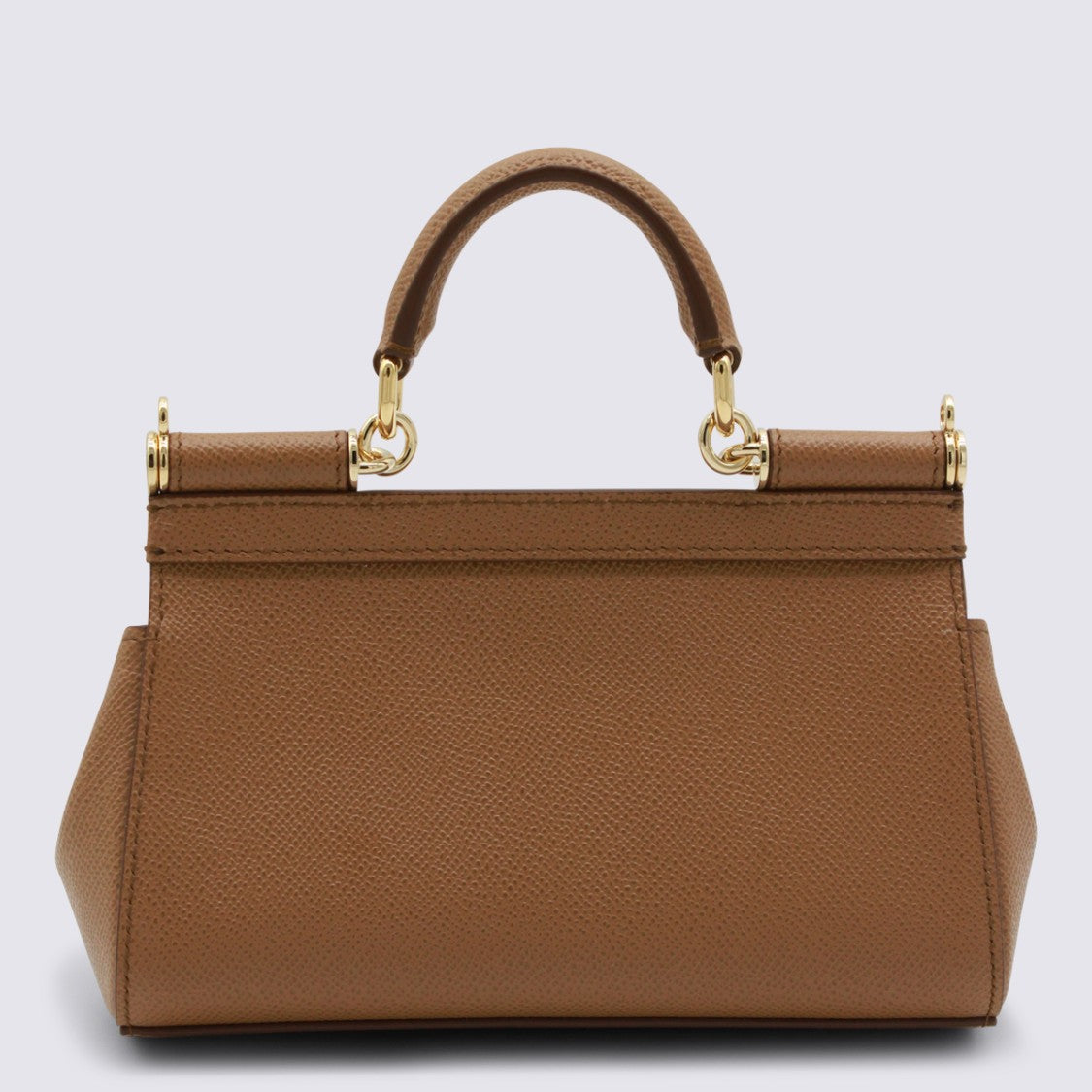 Dolce & Gabbana Caramel Leather Sicily Small Top Handle Bag