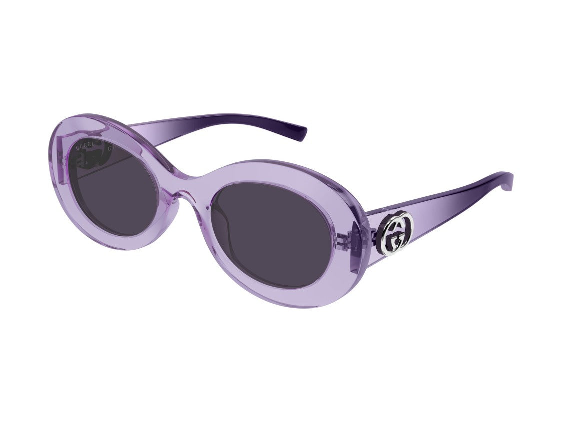 Gucci Purple Gg2026s Translucent Rounded Sunglasses