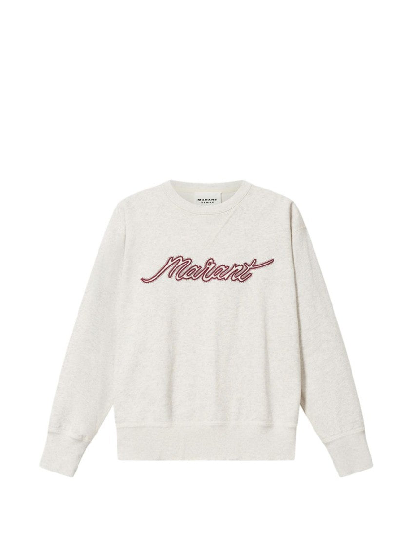 Isabel Marant Étoile Grey Relaxed Fit Embroidered Logo Sweater