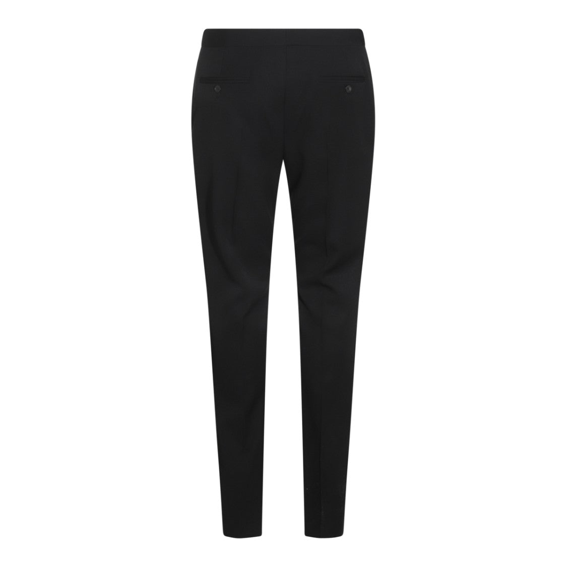 Saint Laurent Slim-Fit Tailored Black Wool Trousers With Concealed Fastening