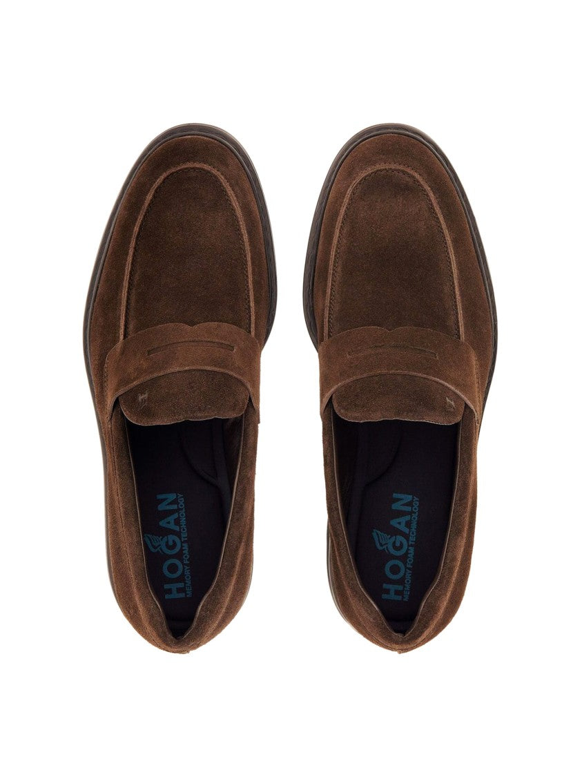 Hogan Suede Moccasin Loafers