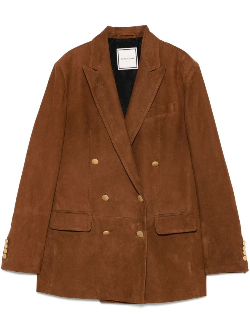 Tagliatore Double-Breasted Lamb Leather Jacket With Tailored Silhouette