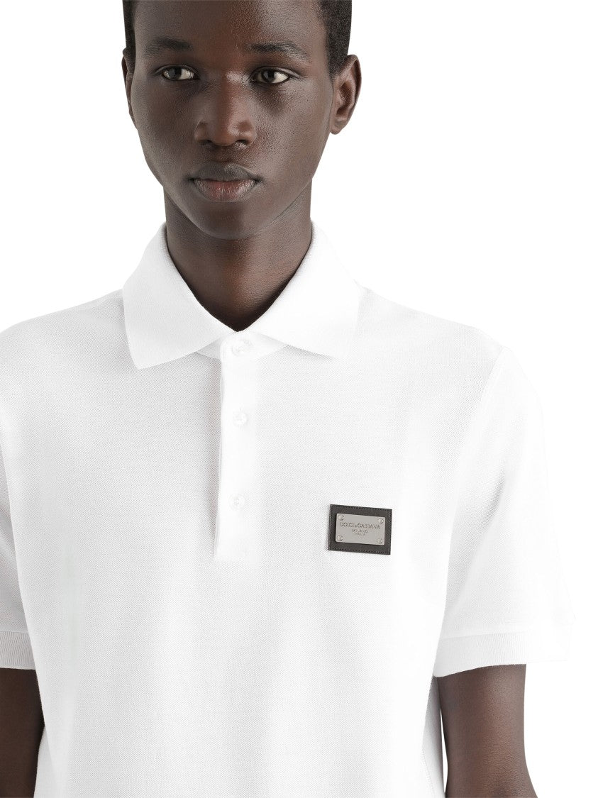 Dolce & Gabbana Short-Sleeve Minimalist Polo Shirt