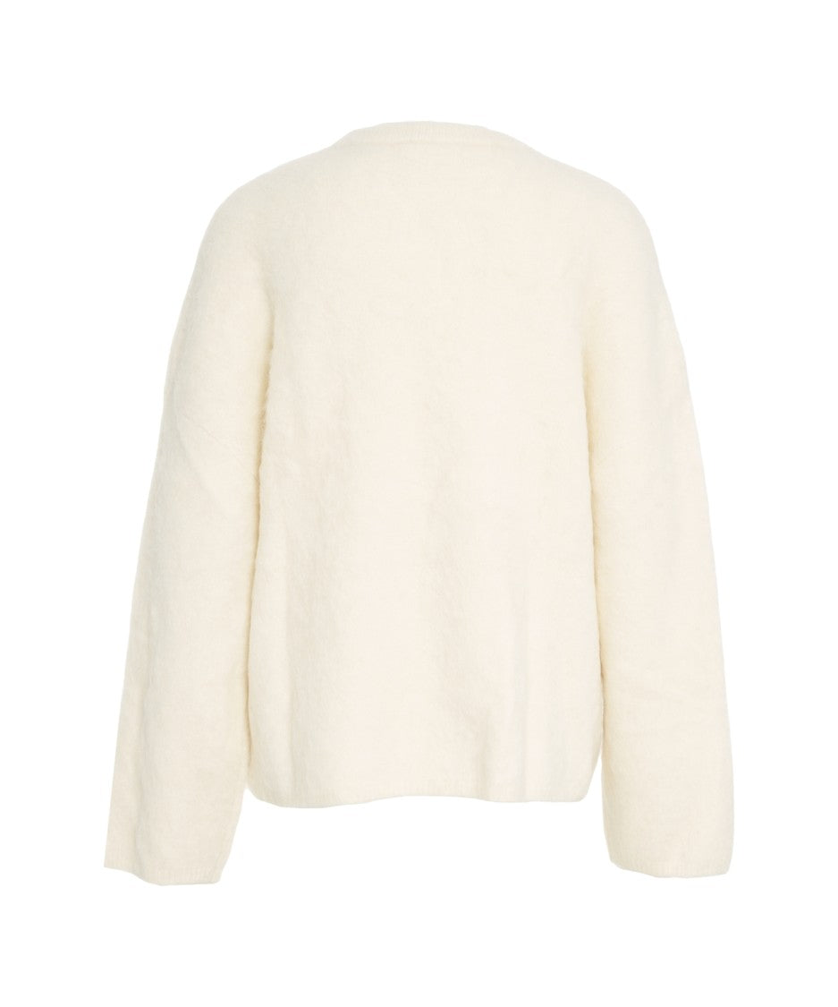 Soft Goat Brushed Cashmere Sweater With Classic Round Neckline
