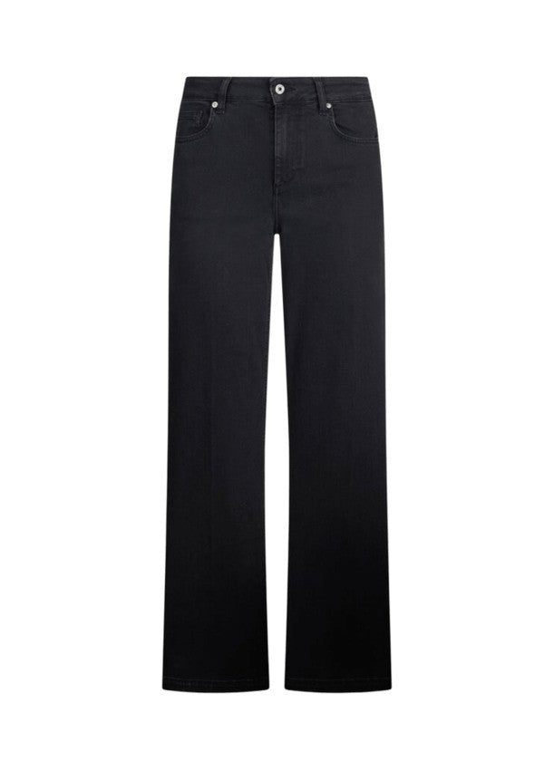 Liu Jo Flared High-Waisted Black Jeans With Five-Pocket Design