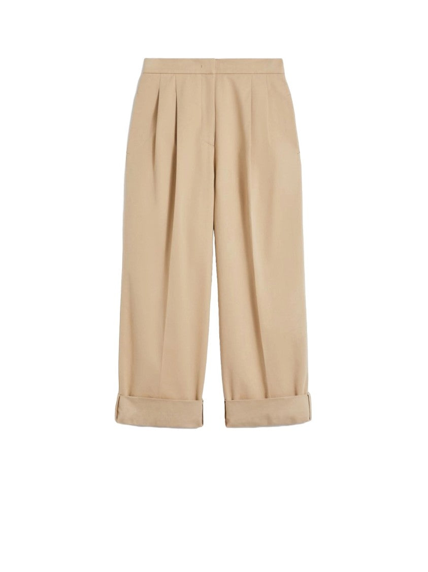 Max Mara Wide-Leg Pants With Cuffed Hems