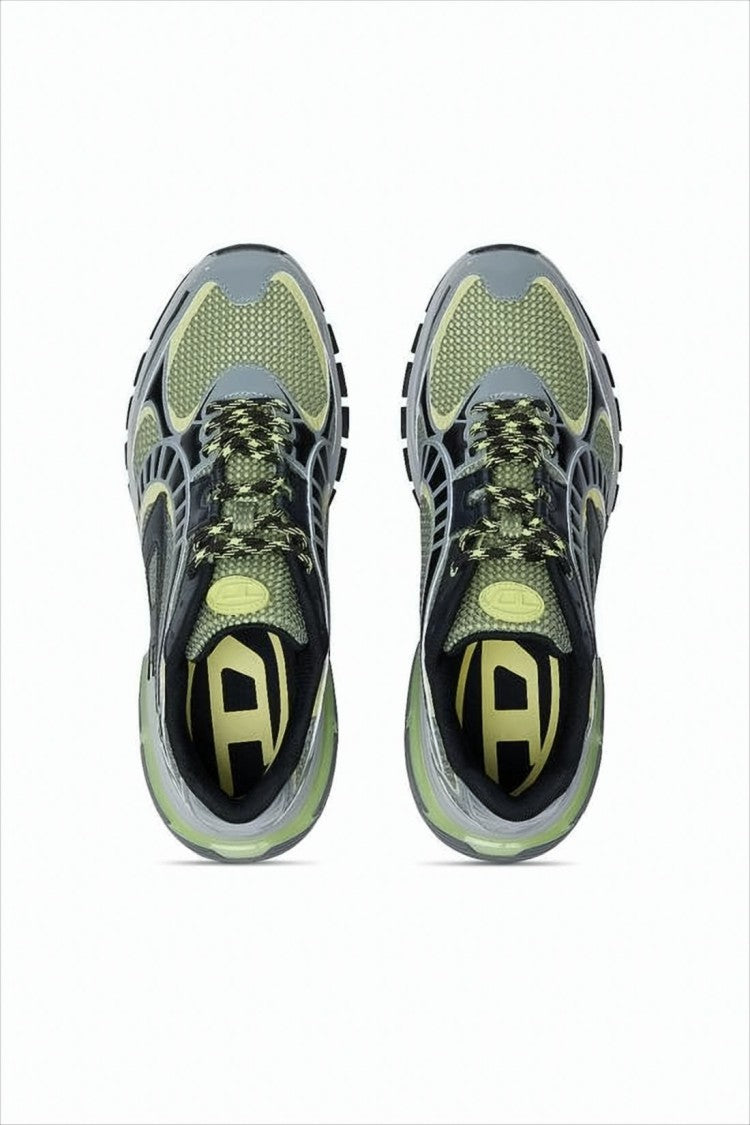 Diesel Layered Mesh Sneakers With Contrasting Panels