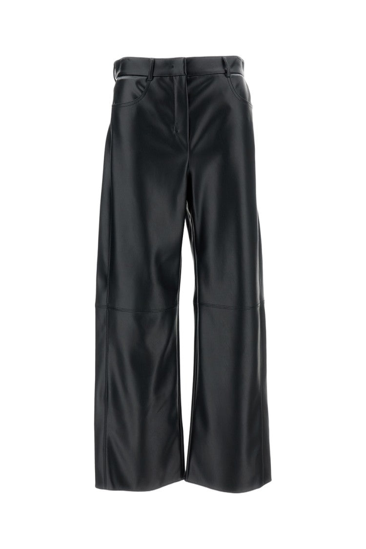 Max Mara Black Faux Leather Trousers