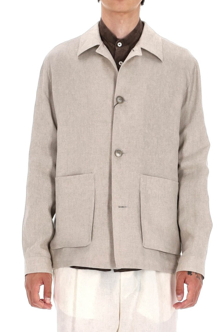 Herno Linen Buttoned Jacket
