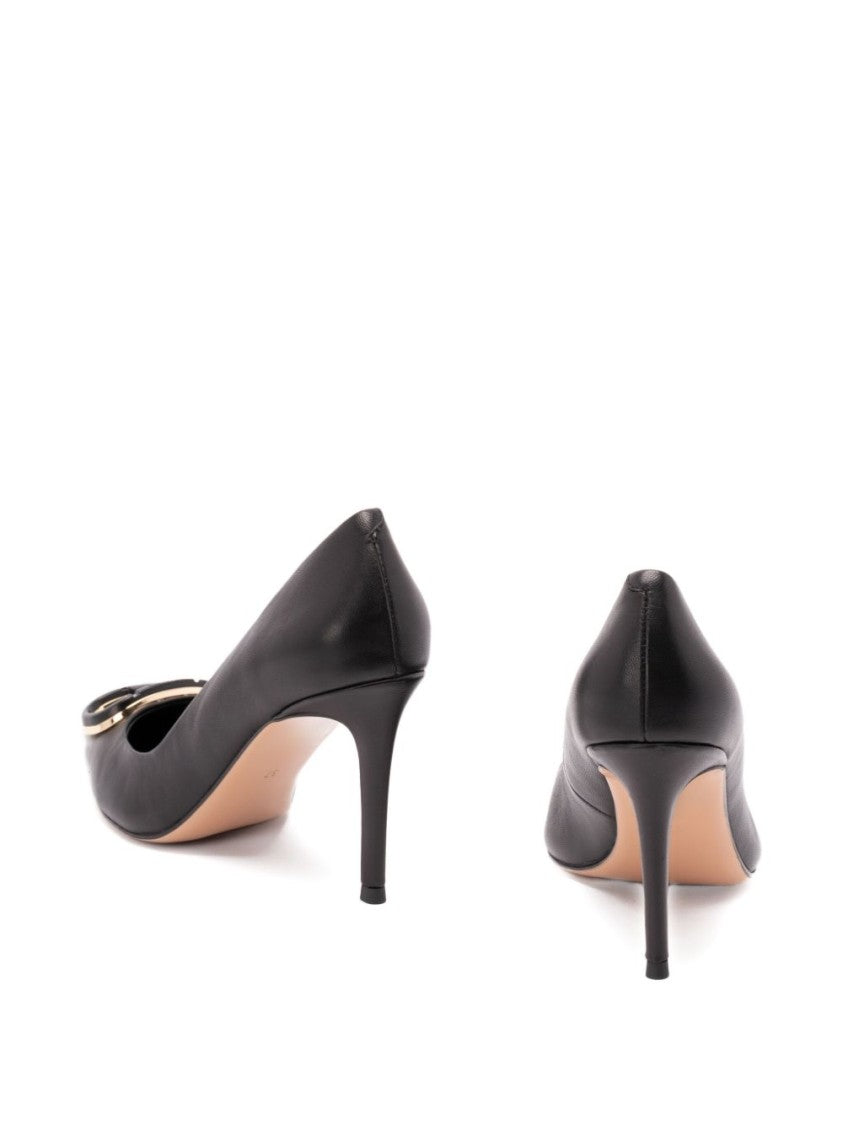 Twin-Set High-Heeled Black Pumps With Pointed Toe