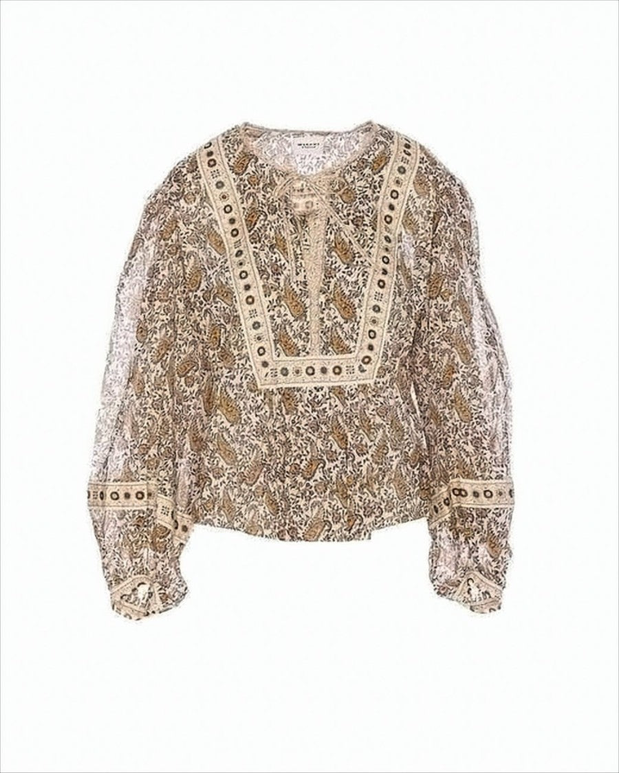 Isabel Marant Floral-Printed Cotton Blouse With Embroidered Detailing