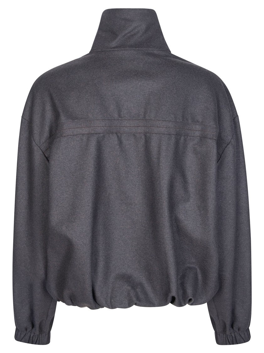 Pinko Barbaforte Flannel Boxy High Stand Bomber Jacket
