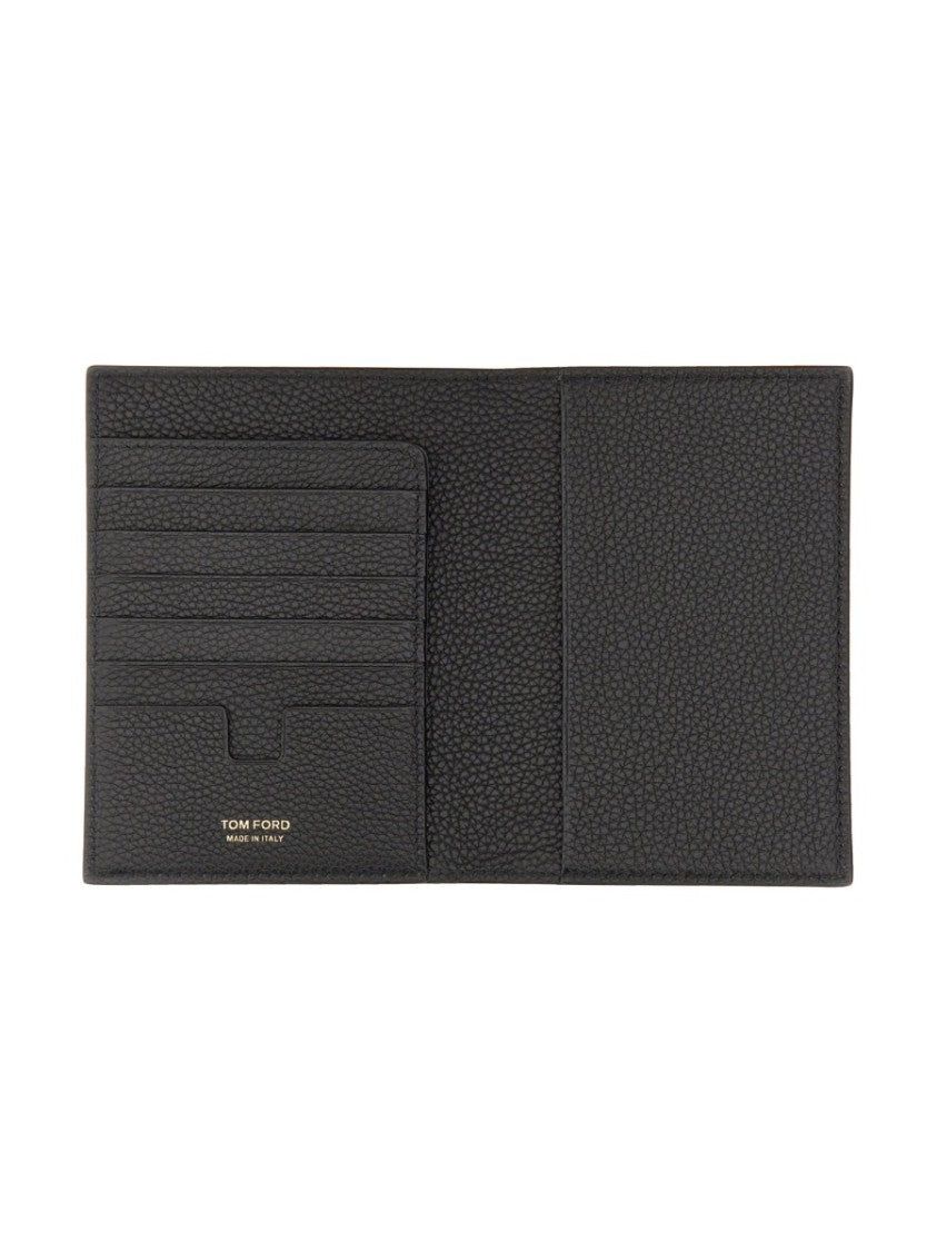 Tom Ford Passport Holder With Textured Calf Leather Finish