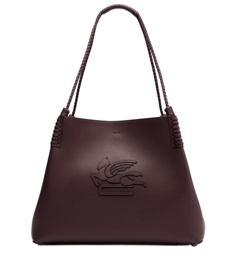 Etro Medium Bordeaux Leather Shopping Bag