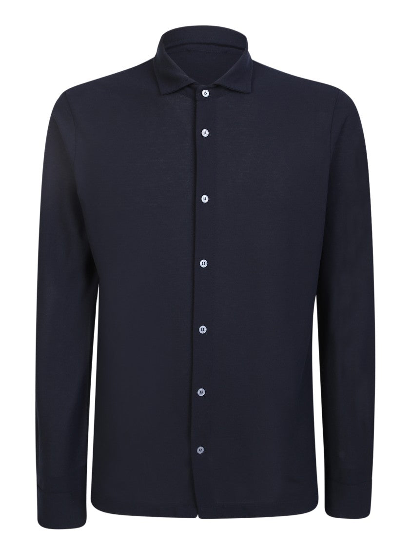Zanone Blue Classic Collar Shirts