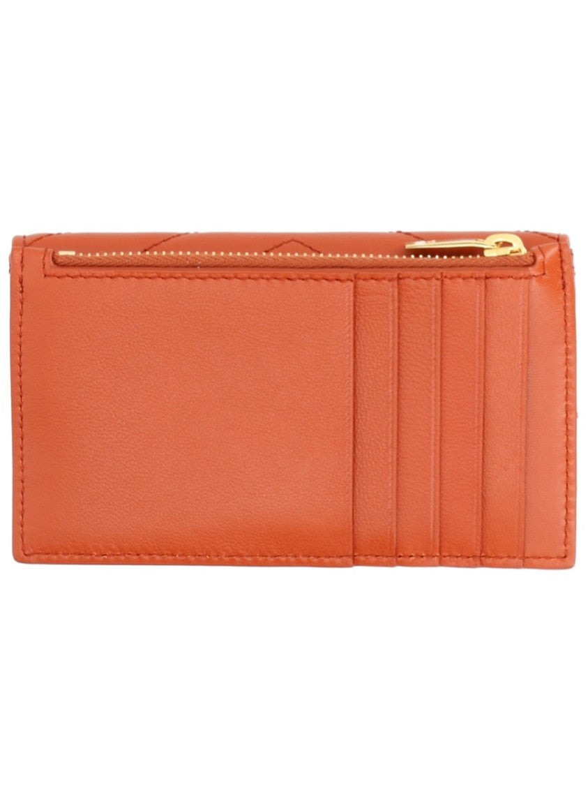 Saint Laurent Geometric Cassandras Lambskin Quilted Card Holder