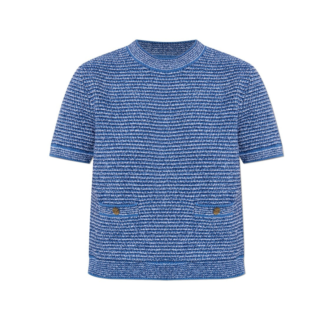 Gucci Textured Knit Top With Decorative Button Accents