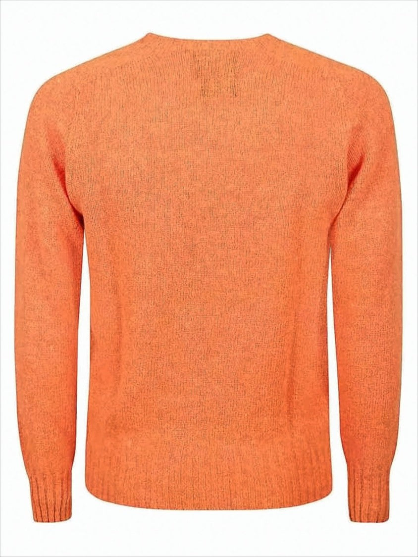 Howlin Orange Wool Sweater With Ribbed Details