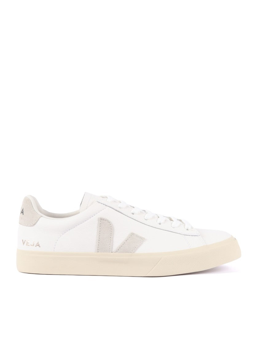 Veja White Campo Suede Accent Leather Sneakers