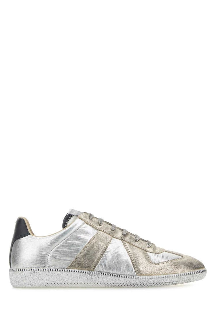 Maison Margiela Silver Leather Replica Sneakers