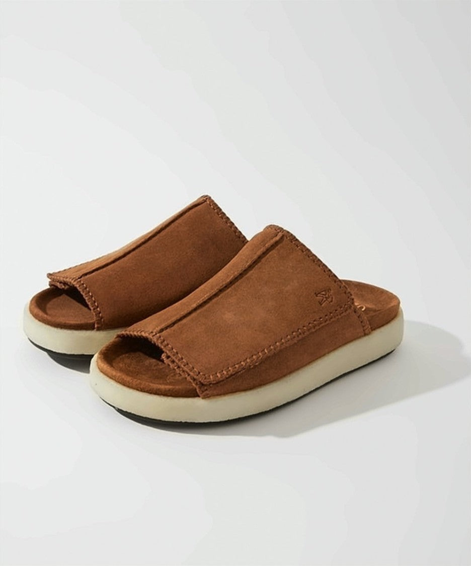 Clarks Minimalistic Suede Slip-On Mules With Contrasting Rubber Sole