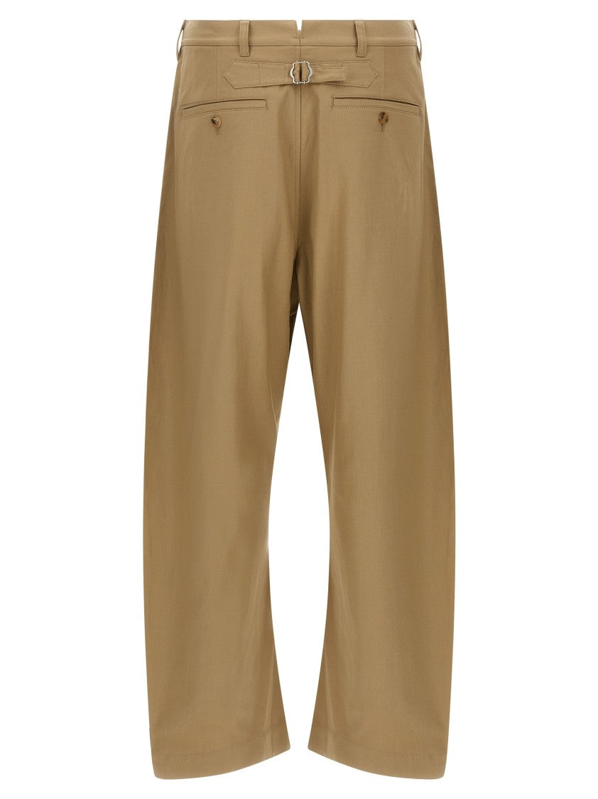 Comme Des Garçons Curved Leg Trousers With Knee Pincers And Adjustable Back Strap